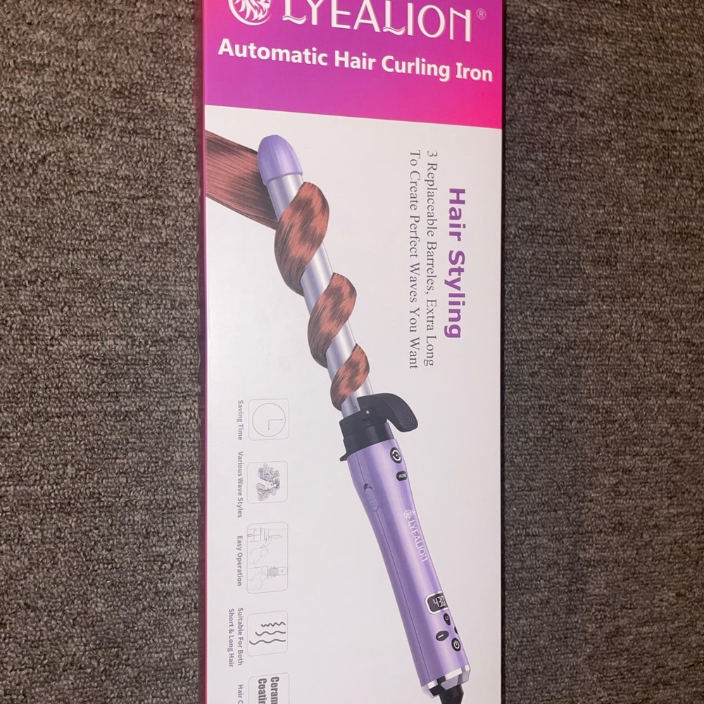 (NEW UNOPENED)Purple Automatic Hair Curling Iron